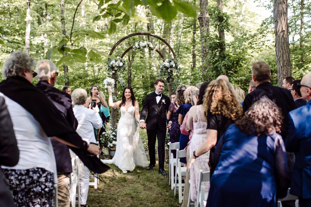 Walking down the ceremony aisle at Hudson Valley Wedding Venue