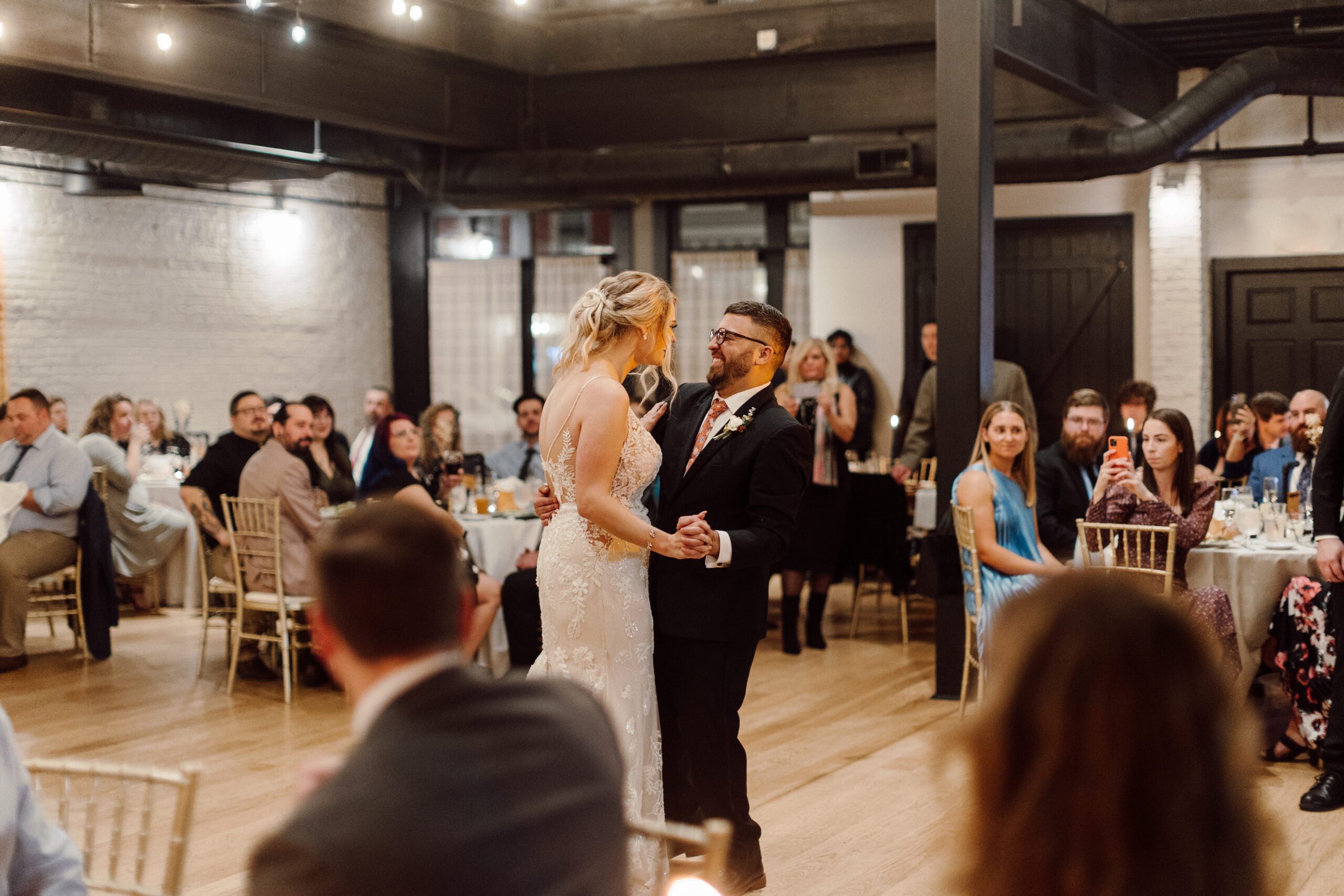 Bride and Groom's first dance at Brown's Revolution Hall