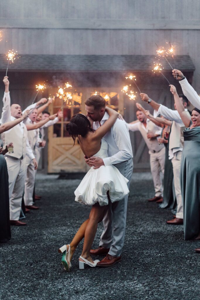 Hudson Valley Wedding Sparkler Exit