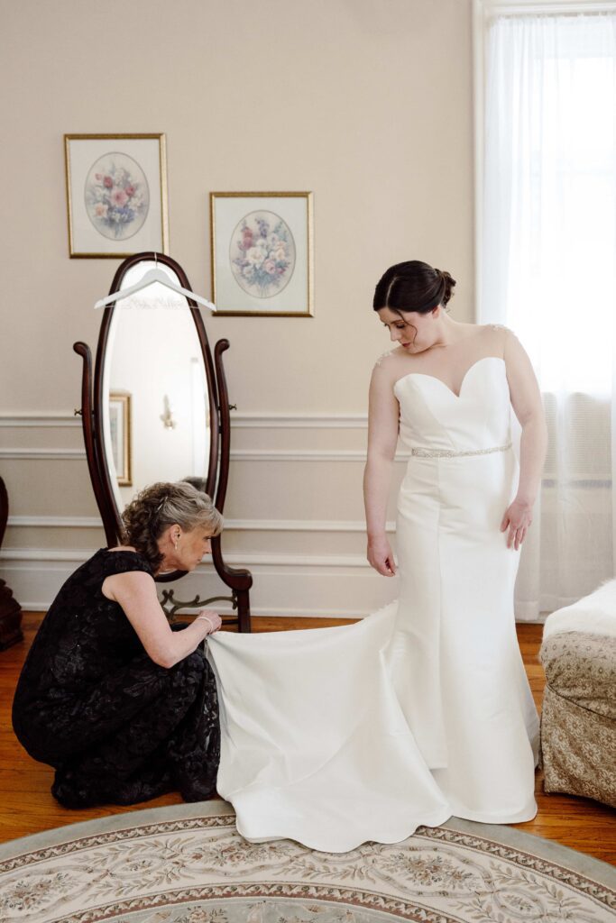 Bride getting ready at River Stone Manor